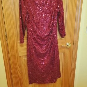Red sequence dress size 10 Jessica Howard